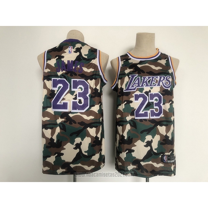 Camiseta Los Angeles Lakers Lebron James #23 Camuflaje